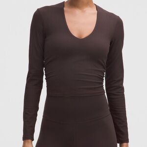 Women's Brown Long Sleeve Top